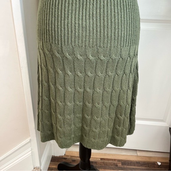 Mandee Cable Knit Bat Sleeve Duster Cardigan Green Sz L - Picture 13 of 16